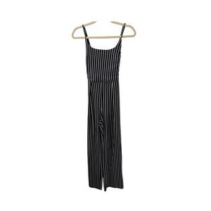 Good Luck Gem Black White Striped Jumpsuit Romper Size Women's Small